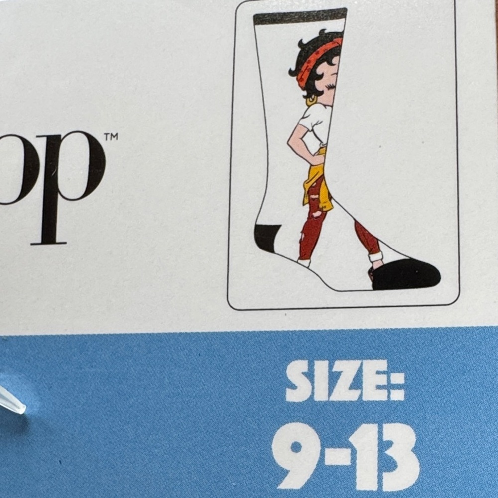 3Betty Boop, Playful crew Socks women’s size 8-13 possibly smaller or larger fit